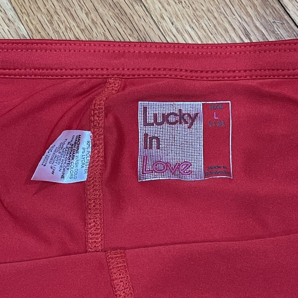 Lucky In Love Womens Skort Tennis Pickleball Size Large L 12 Red Ruffle EUC - Picture 11 of 12